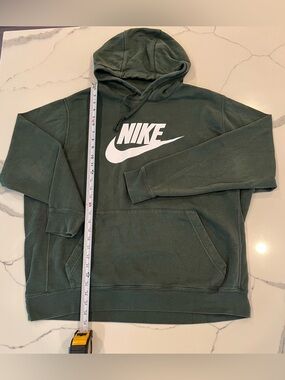Nike Men's Forest Green Logo Pullover Hoodie